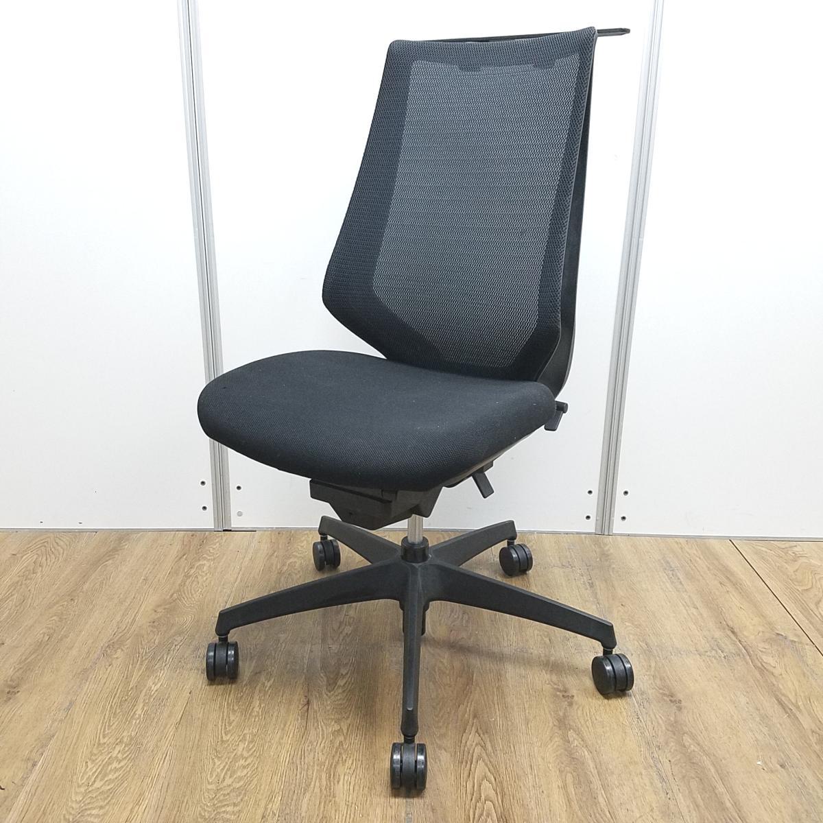 【568363】【3脚限定】コクヨ製　デュオラ　ブラック　ブラックフレーム　ハイバック　背面メッシュ　肘無し　コートハンガー付　樹脂脚　様々な体系や姿勢にも柔軟にフィット！　座り心地抜群のチェア入荷！　肘無しハイバックチェア！！　オフィスバスターズ　水戸サテライト　大子町　北茨城市　高萩市　日立市　常陸太田市　常陸大宮市　那珂市　東海村　ひたちなか市　城里町 水戸市　笠間市　茨城町　大洗町　小美玉市
                        デュオラ メッシュ
                                    中古
            