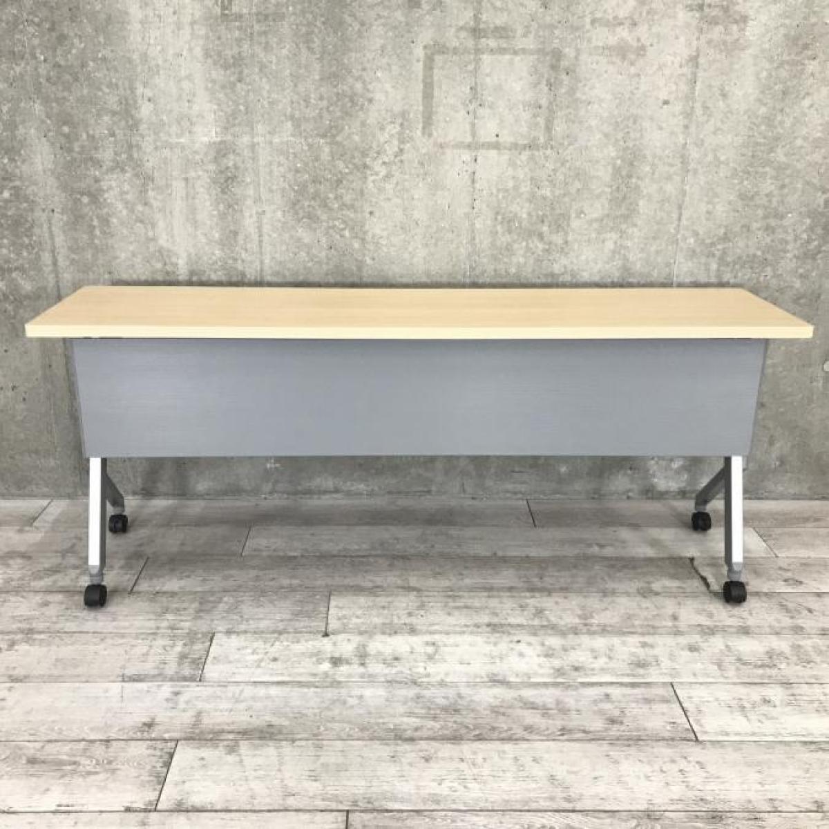 【名古屋引取限定 】オカムラ長机 折りたたみ式 オフィス 会議テーブル 中古】フラプター オカムラ/okamura スタックテーブル(長机/折りたたみ