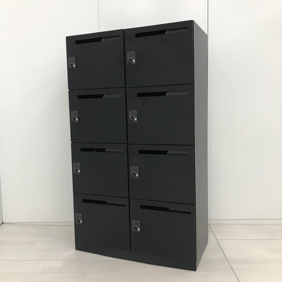 1台で8人分の収納可能なモバイルロッカー！増員・拠点開設に！/オススメ(おすすめ) /人気商品【弊社使用欄：A01058049】■コクヨ（KOKUYO）製　エディア（EDIA）シリーズ　8人用パーソナルロッカー　■投函口付　■ダイヤル錠　■ブラック
                        エディアロッカー
                                    中古
            