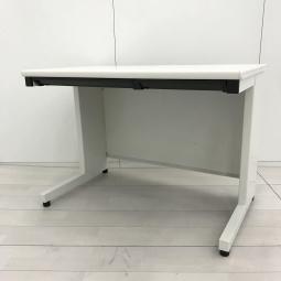 【ベーシックな使いやすさ・コンパクトな幅1000mm の平机！】■プラス(PLUS)製　フラットラインシリーズ　平机　W1000×D600㎜　■引き出しあり　■ホワイト【HU】【関東倉庫在庫品】【弊社使用欄：A01026578】