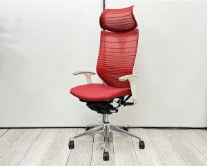 [現品限り！]【※フレーム、肘部分に使用感あり】大人気シリーズの中でも需要の高い、高級感抜群のエクストラハイバック、シルバー仕様！可動肘付き！/オススメ(おすすめ) /人気商品【弊社使用欄：A01056661】
■オカムラ/バロン/レッド/ヘッドレスト付き