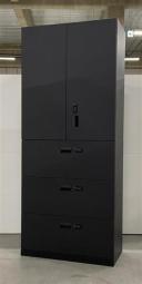 【西】～整理整頓をもっと簡単に～【イトーキ】【ESシリーズ】【両開き×3段ラテラル書庫】【ブラック】【ハイキャビネット】【チェア】【上下書庫】【椅子】【イス】【事務椅子】【デスク】【机】【書庫】【書棚】【棚】【ラック】【収納】【格安】【安い】