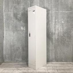 【1台限定】【2025.02.13入荷予定】【安心の国内メーカー！スリムタイプの縦型ロッカー】【掃除用具入れにも！】■KOKUYO（コクヨ）　LKシリーズ　1人用更衣ロッカー　■グレー　■シリンダー錠　オフィスバスターズ　梅田本店