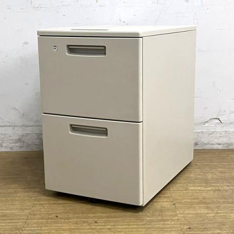 コクヨ　BSシリーズ　2段ワゴン　ニューグレー　シリンダー錠　鍵付きで施錠管理もばっちり