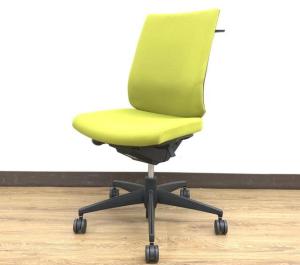 【関西倉庫在庫品】■コクヨ(KOKUYO)製　ウィザード2(wizard2)チェア　肘無ハイバック　■ライトオリーブ×ブラックシェル　■ランバーサポート付　■コートハンガー付【弊社使用欄：A01059986】