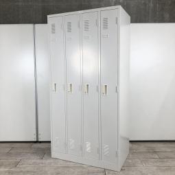 【ナイキの人気ロッカーです！増員の際にオススメ！】■ナイキ製　LKシリーズ　4人用更衣ロッカー　■シリンダー錠　■グレー