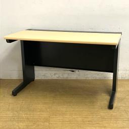 ナイキ　平机　W1200×D600の珍しいスリムサイズ　ナチュラル天板×ブラック脚のお洒落なカラーリング　引き出し無し