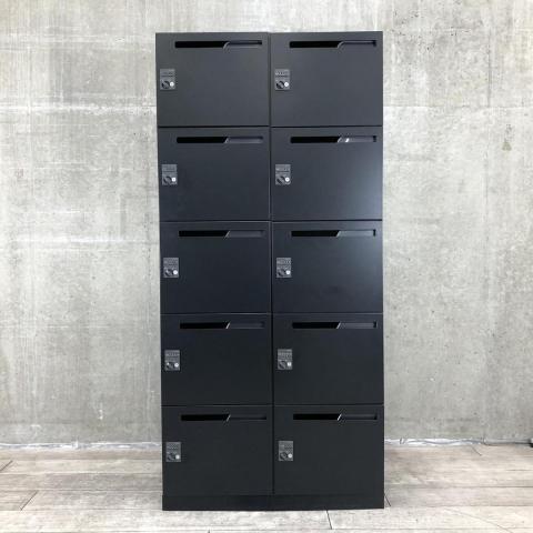 【省スペースに設置できる!2列5段タイプ入荷!】■コクヨ イノンシリーズ 10人用パーソナルロッカー ブラック ダイヤル錠 投函口あり ■人気のメールロッカー!固定席を持たないモバイルワーカーにもオススメ! 【KOKUYO iNON】【在庫入替セール品!】【ABW】