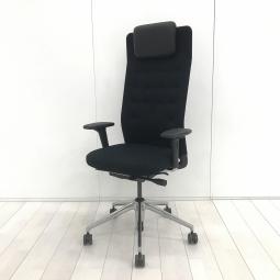 【限定1脚！】【存在感のある佇まいはエグゼクティブ用のオフィスチェア！】■ヴィトラ（vitra）社　ID Trim L （ID トリム L）ワークチェア　ハイバック肘付　■ヘッドレスト付き　■ブラック