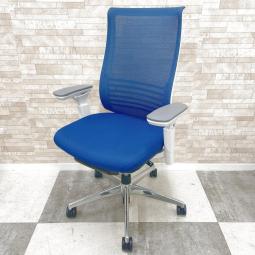 【訳アリ品】腰に優しいチェア入荷！中古　高級チェア　オフィスチェア　メッシュ　ブルー　おしゃれ　テレワーク　前傾姿勢　前傾チルト　ハイバック　ランバーサポート