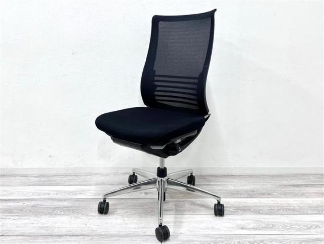 【中古】ベゼル アルミポリッシュ CRS-G2822E6 コクヨ（KOKUYO） 肘無ハイバックチェア