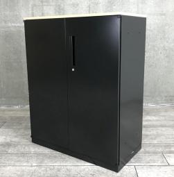 【スタイリッシュなイメージが人気のブラックカラー入荷！】■ウチダ(UCHIDA）　HSシリーズ　両開き書庫　木目天板付　■重厚な質感が奥行きある空間を演出します！【ABW】