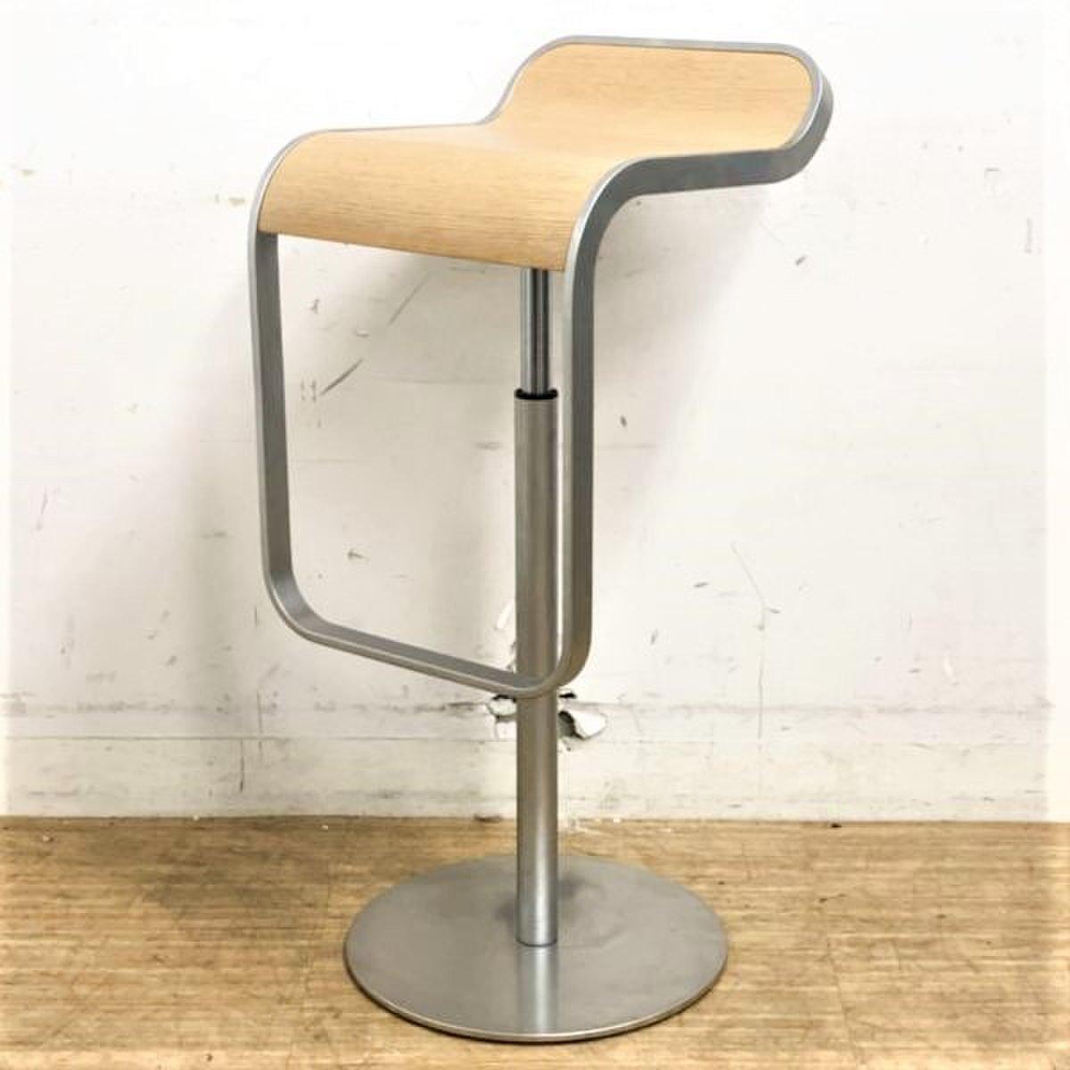 【無駄の無いシンプルで機能的なデザイン！】おしゃれでスタイリッシュな木目×シルバーカラー！ハイテーブルの相性抜群！
◆Lapalma（ラパルマ）　LEM（レム）
                        レム スツール
                                    中古
            