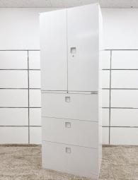 コンパクトで使い勝手抜群！そのうえ収納量も豊富！！
■オカムラ/レクトラインシリーズ/ホワイト　上下書庫セット（両開き＆3段ラテラル）　W800×D400×H2150mm