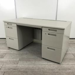 【在庫入替セール品！】【コクヨ製のMXシリーズの両袖机！幅1400㎜の広々事務机！引出し7つの大容量タイプ！書類が多い方に！】■コクヨ(KOKUYO)製　MXシリーズ　両袖机　■W1400×D700×H700㎜　■ニューグレー※一部配線カバー無し【AD】