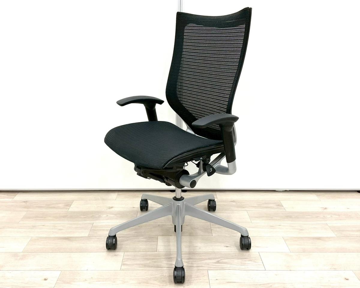 ■オカムラ(okamura)製　■バロン(Baron)チェア　■肘付き/可動肘　■ハイバック　■背・座面メッシュ　■ブラック　■オススメ/人気/定番商品【弊社使用欄：A01042349】
                        バロンメッシュチェア
                                    中古
            