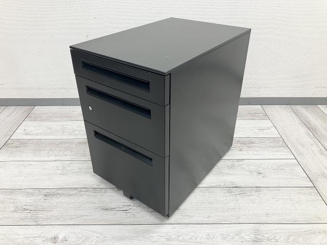 【中古】STワゴンシリーズ STW/ST-A4-3-606SX LBK ウチダ（UCHIDA) ワゴン3段