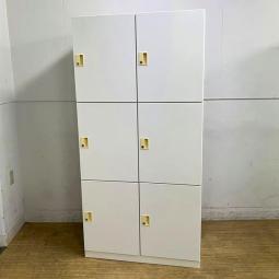 【在庫入替セール】6人用パーソナルロッカー　コクヨ　エディア　ホワイト　鍵付き　シリンダー錠　※取っ手部分に強い焼けあるため特価【愛知・名古屋・豊田・静岡・浜松】