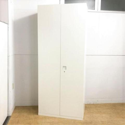 オカムラ レクトライン 両開き書庫 ホワイト 鍵付き A4ファイルが6段収納 カタログ現行モデル フラットヒンジがスマートさを演出