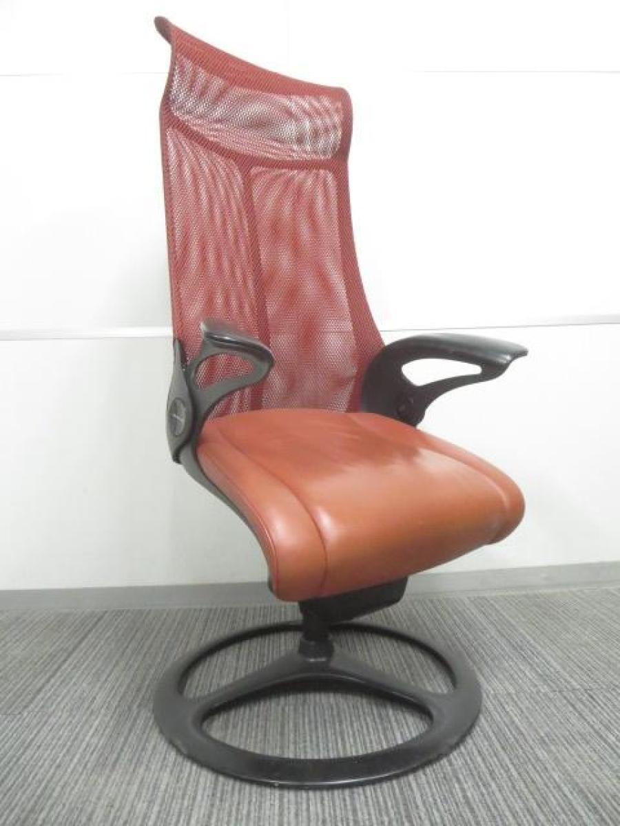 中古】レオパード CE93BR オカムラ/okamura 肘付ハイバックチェア