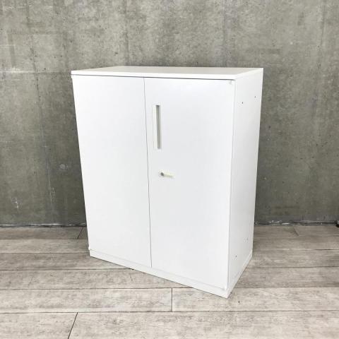 【収納物を見渡しやすい定番の両開き書庫！A4ファイルも楽々収納！】■ウチダ(UCHIDA)製　ハイパーストレージ(HS)シリーズ　両開き書庫　ローキャビネット　H1120㎜　■ホワイト　■天板付　■ダイヤル錠【2509】弊社使用欄【A01033322】