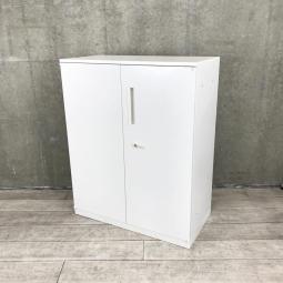 【収納物を見渡しやすい定番の両開き書庫！A4ファイルも楽々収納！】■ウチダ(UCHIDA)製　ハイパーストレージ(HS)シリーズ　両開き書庫　ローキャビネット　H1120㎜　■ホワイト　■天板付　■ダイヤル錠【2509】