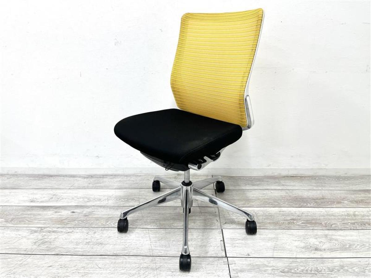 中古】コーラルメッシュ オカムラ/okamura 肘無ミドルバックチェア