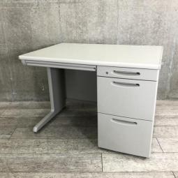 【関西倉庫在庫品】■オカムラ（Okamura）製/SDシリーズ　片袖デスク　W1000×D700×H700mm　■ニューグレー　■シリンダー錠【国産！高品質！収納スペース充実で使いやすい！】
