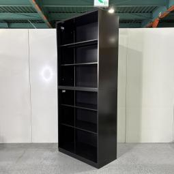 【オープン＋オープンセット書庫！一目で必要書類を取り出しやすい！】■内田洋行（UCHIDA）製　HSシリーズ　オープン＋オープンセット書庫　■W900×D450×H2150mm　■ブラック