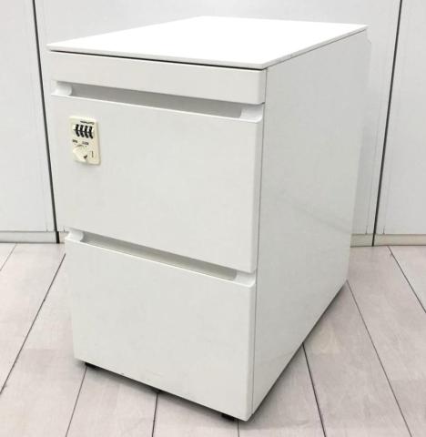 【鍵持ち歩き不要で便利なダイヤル錠タイプ!】■コクヨ製 ジーエックスシリーズ 3段ワゴン ホワイト ■フリーアドレスデスクとのご利用にもオススメ!【KOKUYO GX】【ハイワゴン】