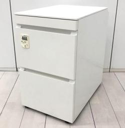 【鍵持ち歩き不要で便利なダイヤル錠タイプ！】■コクヨ製　ジーエックスシリーズ　3段ワゴン　ホワイト　■フリーアドレスデスクとのご利用にもオススメ！【KOKUYO　GX】【ハイワゴン】