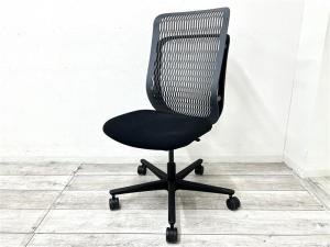 【定価約6万円】【快適な座り心地とシンプルな操作性！ブラックカラーのハイバックチェア】■内田洋行製　ＡＪ　肘無ハイバックチェア　■座面ブラック＋背もたれグレー