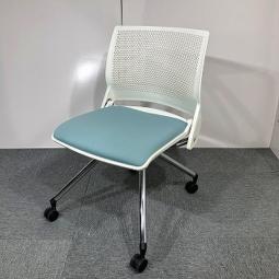 【博】【ロッドで入荷★】　オカムラ　クリール　ネスティング　ミーティング　ライトブルー　中古　九州最大級　《オフィスバスターズ福岡博多店は、福岡を拠点として、日本全国へ中古オフィス用品・オフィス家具を提供しております》