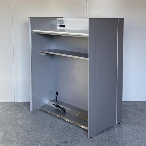 【エントランスや会議の強い味方！キャスター付で移動もらくらく！】■コクヨ(KOKUYO)製　無人受付カウンター　インフォメーションカウンター　演台　■コンセント・キャスター付　■シルバー