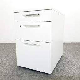 在庫処分品！中古　ワゴン　ホワイト　3段　コクヨ　IS　オフィス　袖