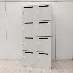 【固定席を持たないモバイルワーカーにもオススメ！人気のメールロッカー！】■イトーキ(ITOKI)製　サフィ(suffi)シリーズ　8人用パーソナルロッカー　W900×D450×H1860㎜　■投函口付　■ダイヤル錠　■ホワイト【弊社使用欄：A01047432】