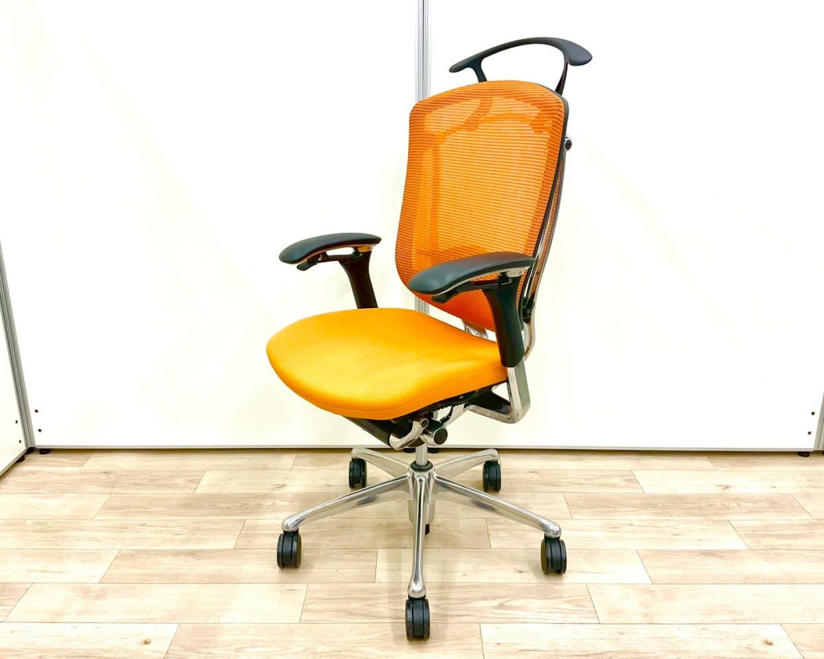 中古】コンテッサチェア CM32AB FBF8 オカムラ/okamura 肘付ハイバック