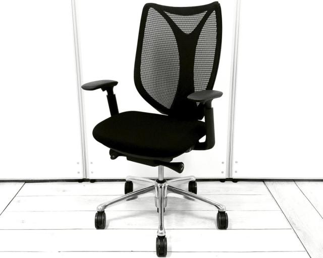 【中古】サブリナ  オカムラ（okamura） 肘付ハイバックチェア