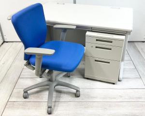 【外部倉庫在庫品】【セット商品（デスク＆ワゴン＆チェア）】疑似片袖机／大人気／定番　◆Okamura／オカムラ　◆SD-V／エスディーブイ ※横浜本店撮影画像※【AO】