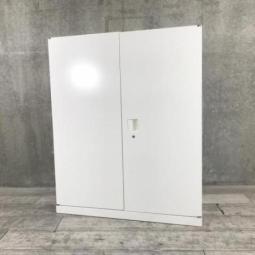 レア/省スペース/おすすめ　オカムラ（okamura）製　SAデュオライン　両開き書庫　W800×D450×H1100mm　■ホワイト