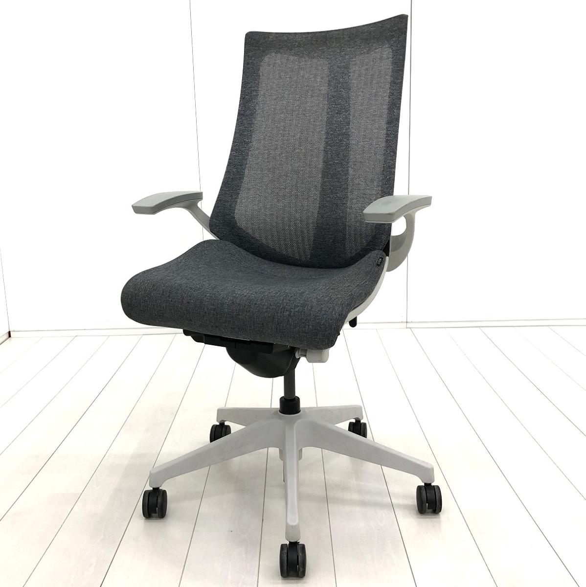 【座る姿勢や身体の動きにフレキシブルに対応！】■イトーキ　アクトチェア　肘付　ダックグレー　メッシュバック　テクスチャード張地　※肘擦れあり【ITOKI　Act2】★
                        アクト メッシュ 樹脂
                                    中古
            