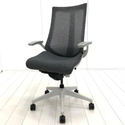 【座る姿勢や身体の動きにフレキシブルに対応！】■イトーキ　アクトチェア　肘付　ダックグレー　メッシュバック　テクスチャード張地　※肘擦れあり【ITOKI　Act2】★