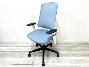 【定価約9万円】【シンプルかつスタイリッシュなデザイン！】■内田洋行　リーフレク　■ブルー　■肘付(可動肘)　■ハイバック