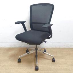 【状態良好】ウチダ　エルフィ　ミドルバック　フルアジャスタブル肘　ブラック　ポリッシュ脚　背メッシュ