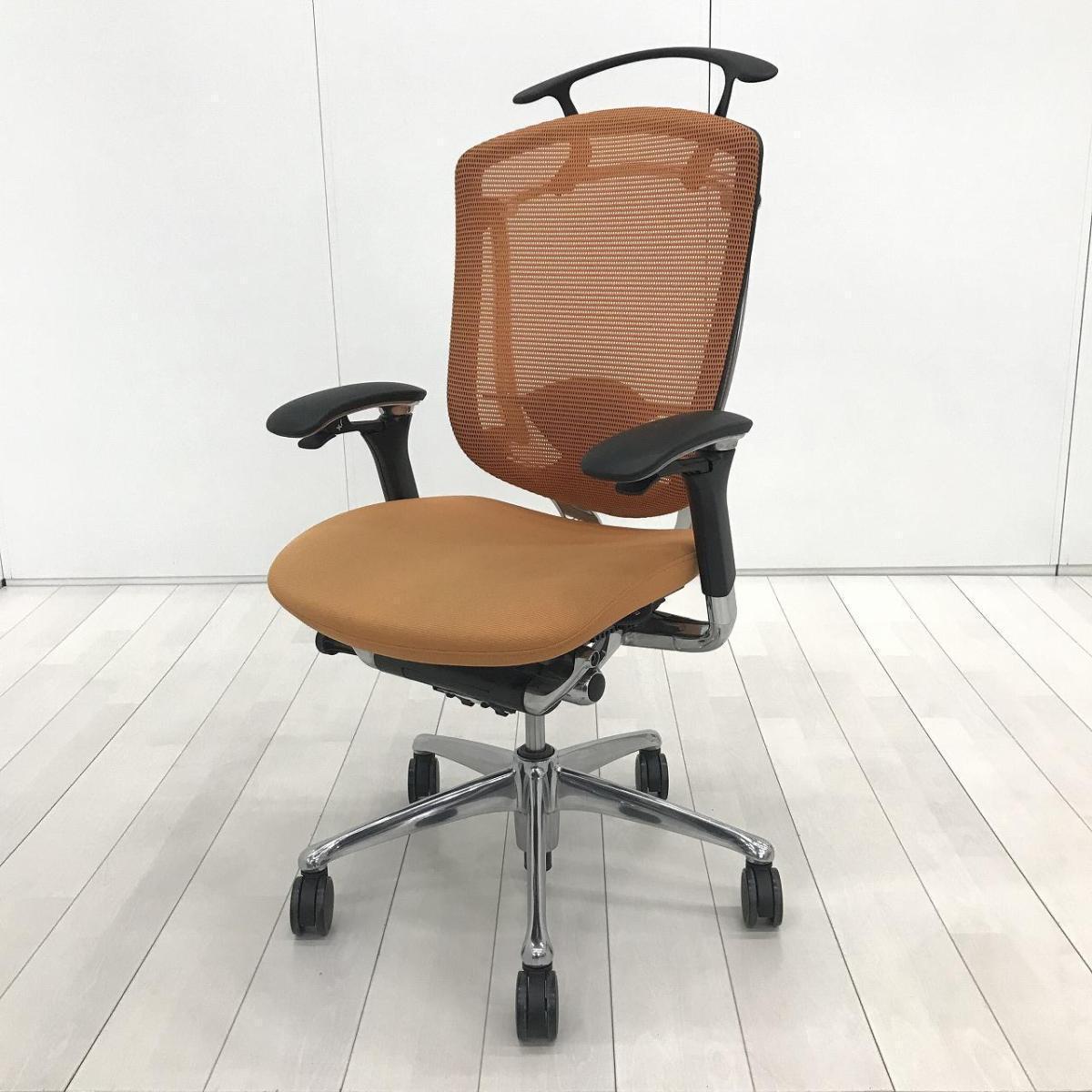 ■オカムラ(okamura)製　■コンテッサ(Contessa)チェア　■肘付き/可動肘　■ハイバック　■背面メッシュ　■ハンガー・ランバーサポート付き　■オレンジ×ブラックシェル　【弊社使用欄：A01061010】【SN】
                        コンテッサチェア
                                    中古
            