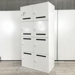 【1台で8人分の収納可能なモバイルロッカー】■okamura（オカムラ）　ピクスラインシリーズ　8人用パーソナルロッカー　■ダイヤル錠　■ホワイト【増員・拠点開設に】