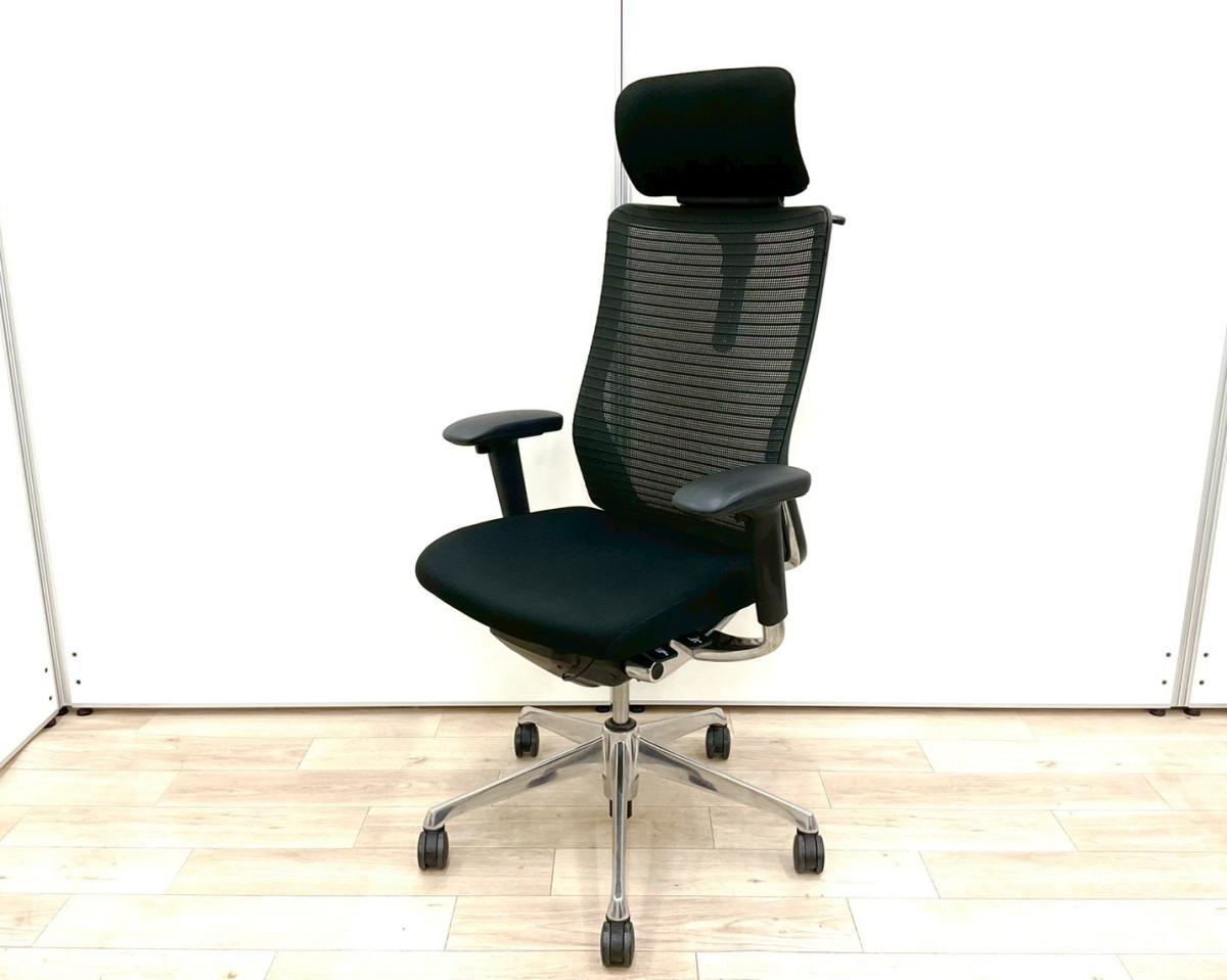 ■オカムラ(okamura)製　■コーラル(Choral)チェア　■肘付き/可動肘　■エクストラハイバック　■背面メッシュ　■ハンガー・ヘッドレスト付き　■ブラック　【弊社使用欄：A01058154】【ID】
                        コーラルメッシュ
                                    中古
            