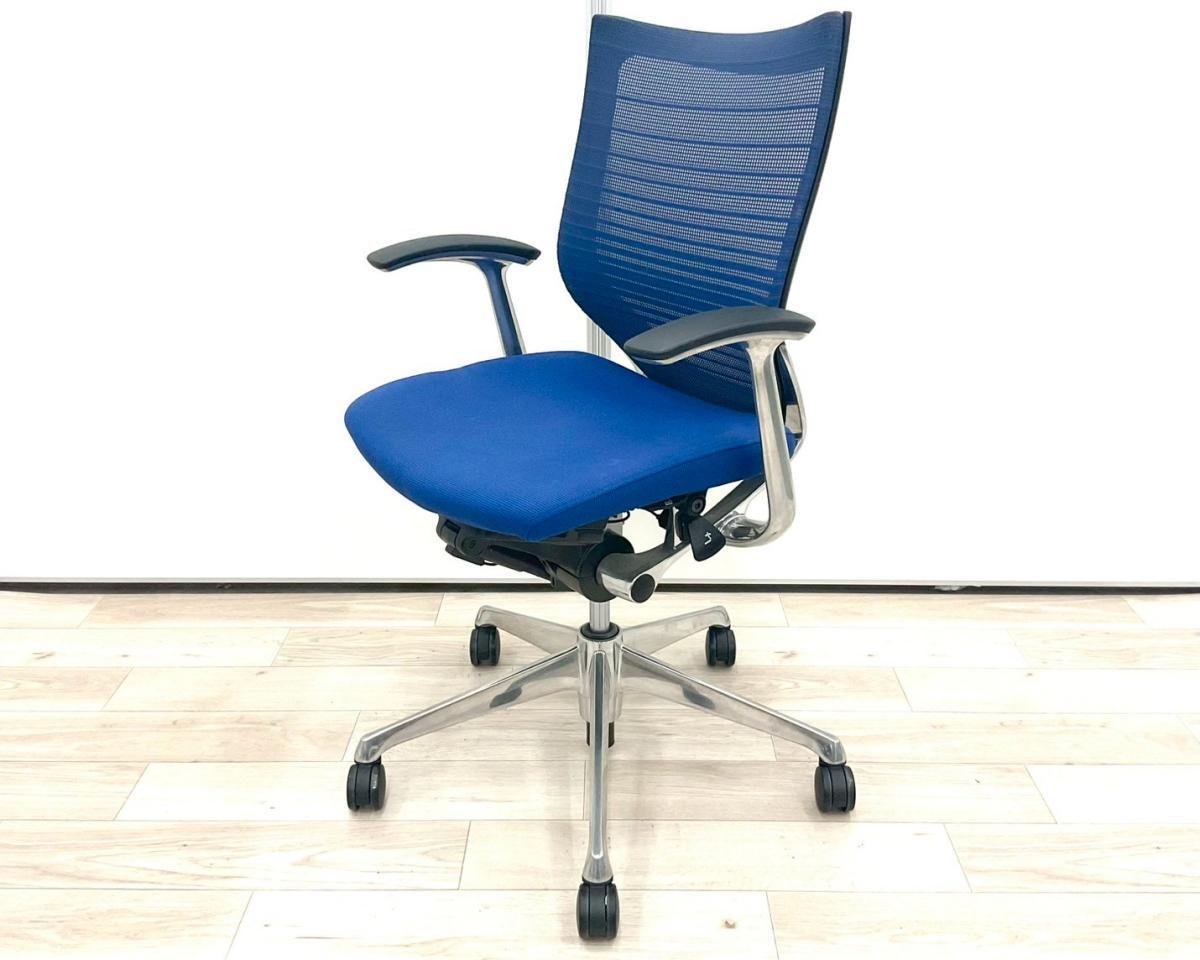 ■オカムラ/バロン（Baron）/ダークブルー　背面メッシュ　固定肘　【弊社使用欄 : A01039145】
                        バロンチェア
                                    中古
            