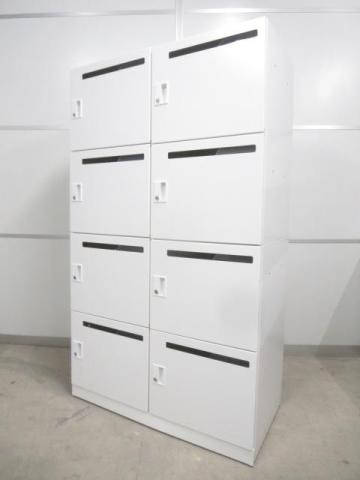 【固定席を持たないモバイルワーカーにもオススメ！】■コクヨ　イノンシリーズ　8人用パーソナルロッカー　ホワイト　投函口あり　シリンダー錠　■2列4段で省スペースに設置！人気のメールロッカー！　【KOKUYO　iNON】★