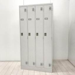 【シンプルでスタンダードな更衣ロッカー! 移転や増員を検討されている方にオススメ!】■豊国工業製 TLKシリーズ 4人用更衣ロッカー ■W900×D515×H1790㎜ ■シリンダー錠 ■ホワイトグレー【AD】